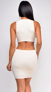 Ania Nude Cut Out Ring Dress